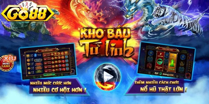 Kho báu tứ linh GO88 là tựa game nổ hũ đình đám với đồ họa sắc nét