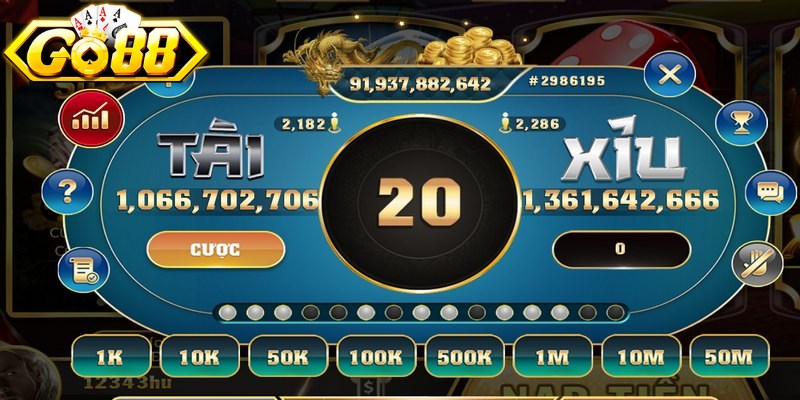 Luật chơi và cách vận hành bàn cược tài xỉu tại Go88